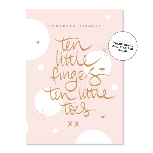 Card - 10 Fingers & Toes - Pink