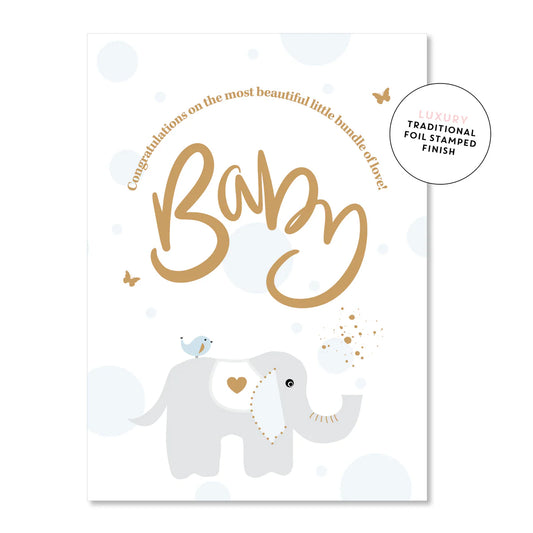 Card - Baby Elephant Blue