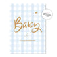Card - Baby Gingham - Blue