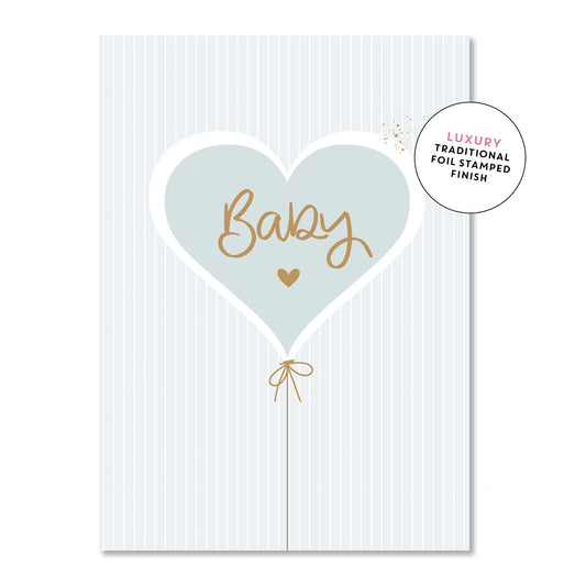 Card - Baby Heart Balloon Blue