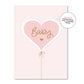 Card - Baby Heart Balloon Pink