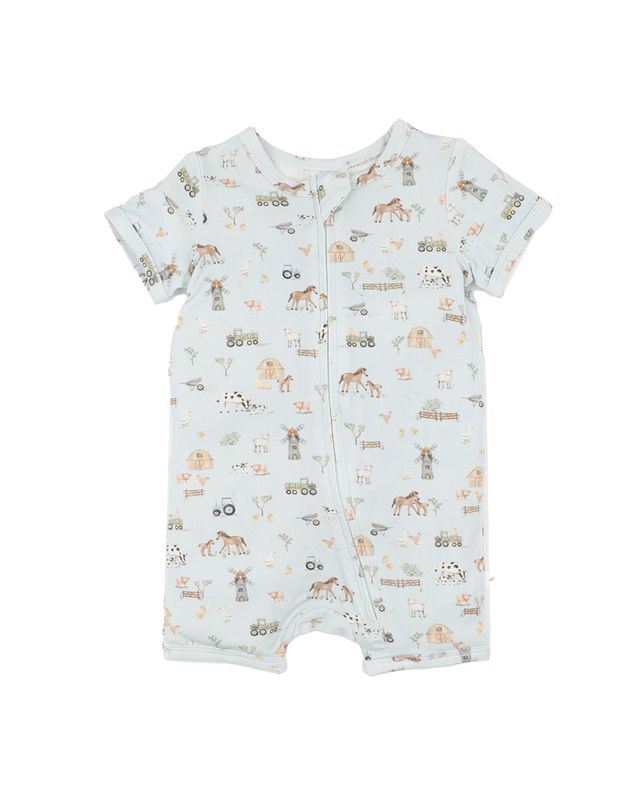 Ecocosy S/S Zipsuit - Farm Print