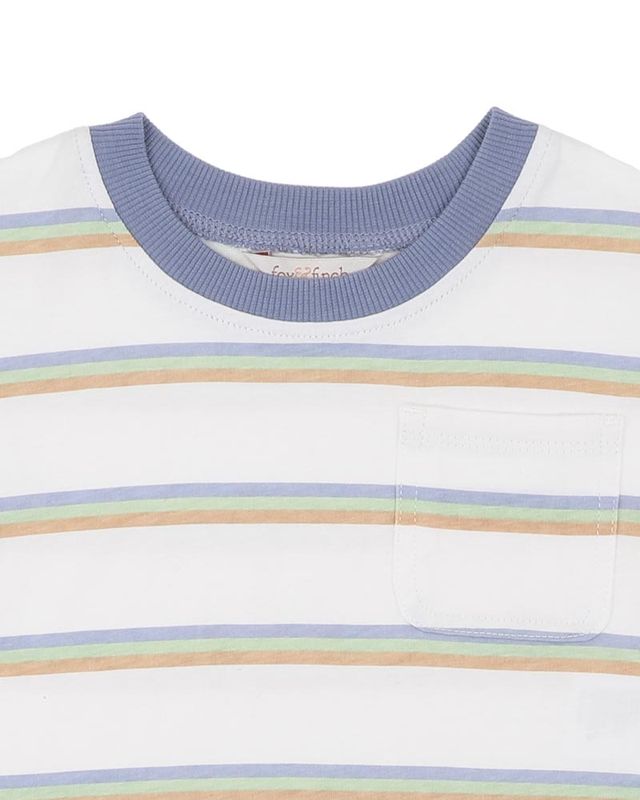 Wildings Stripe Pocket Tee - White Stripe