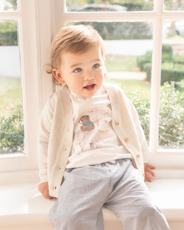 Brady Cotton Cardigan - Sky Marl