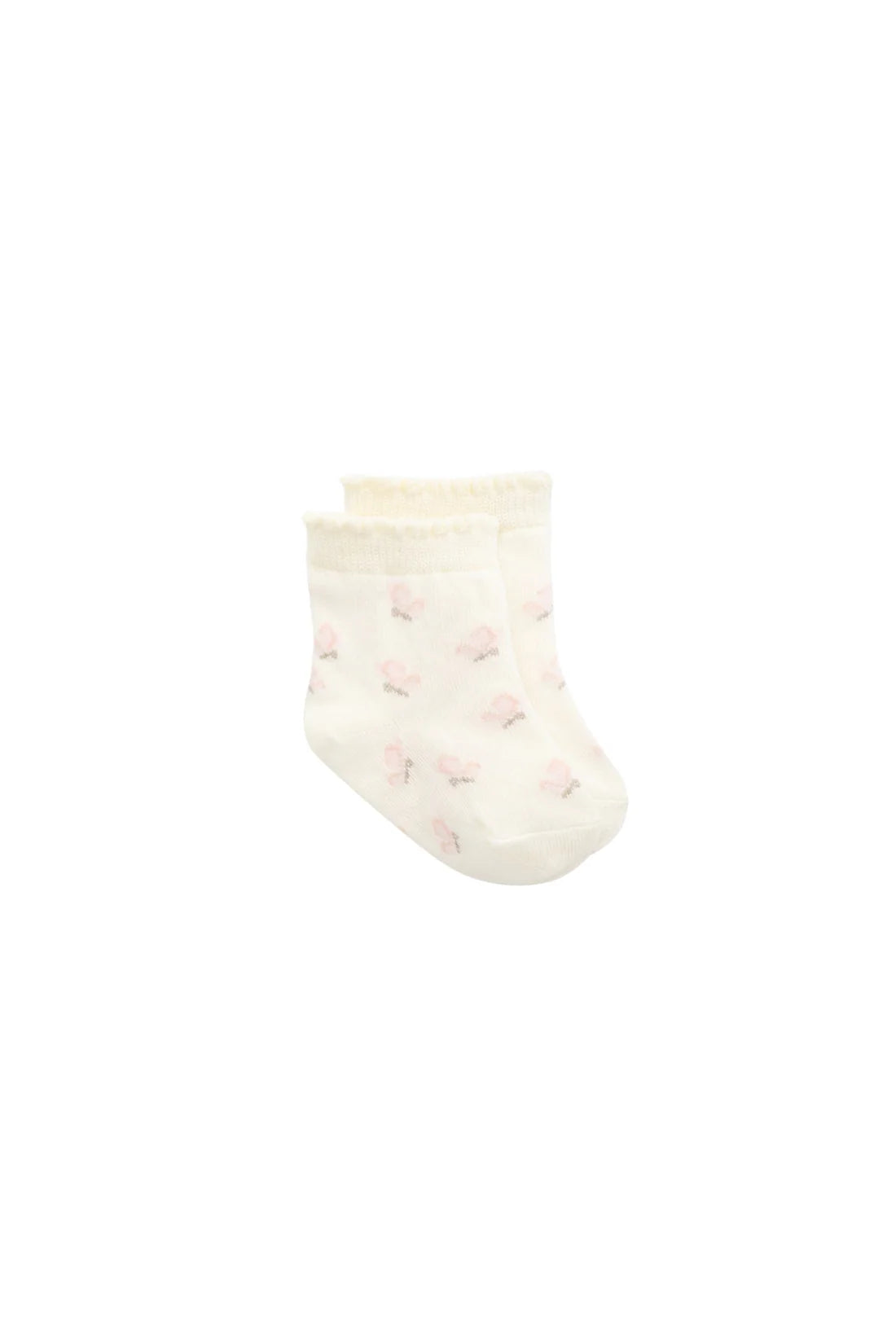 Maya Jacquard Socks - Egret