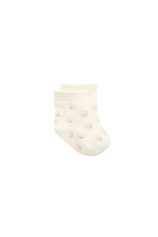 Maya Jacquard Socks - Egret