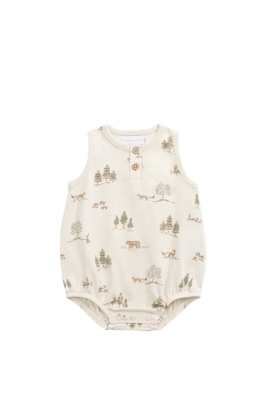 Archie Playsuit - Pine Forest Friends