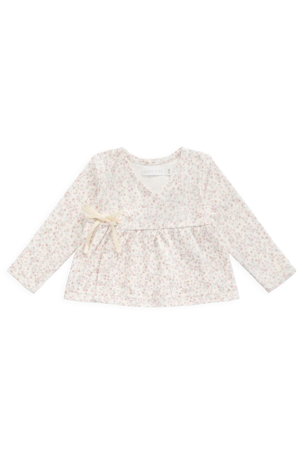 Clemence Wrap Top - Posy Milk