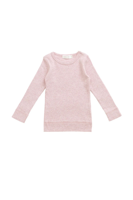 Organic Cotton Modal Marina L/Slv  Top - Chalk Marle
