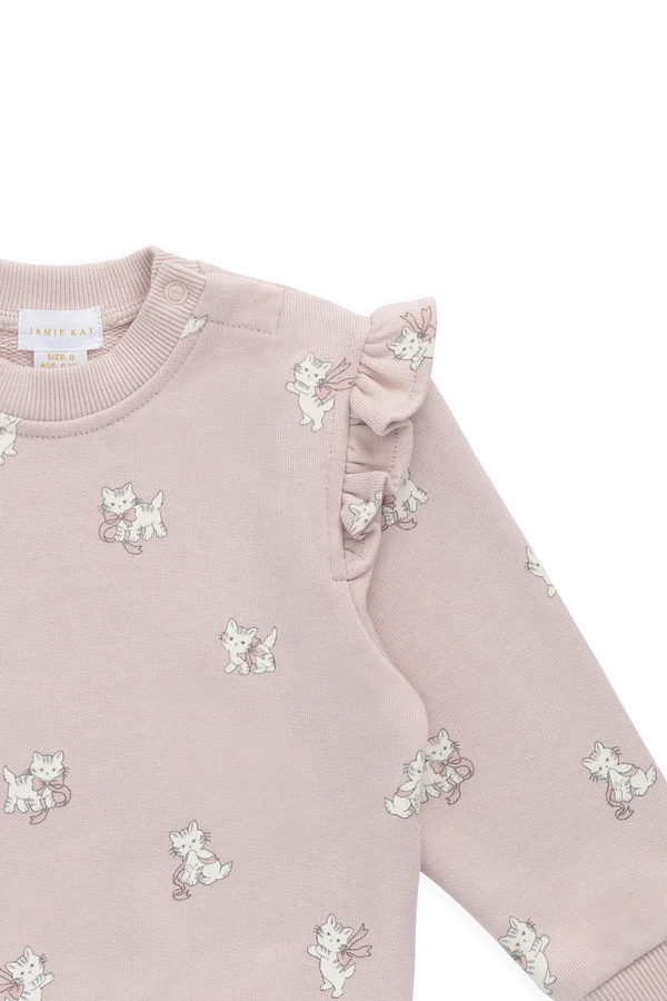 Maple Sweatshirt - Bow Kitties Mauve