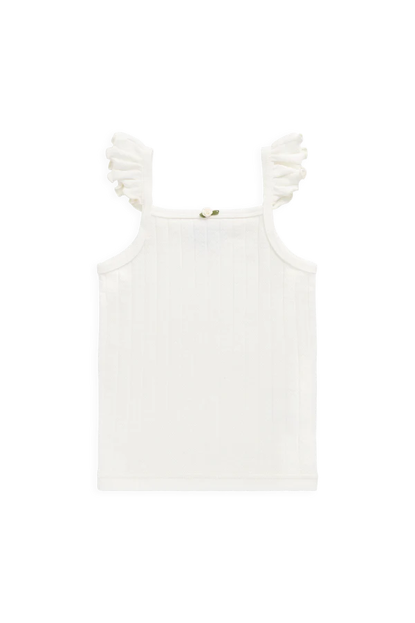 Josephine Singlet - Sweet Heart Pointelle Parchment