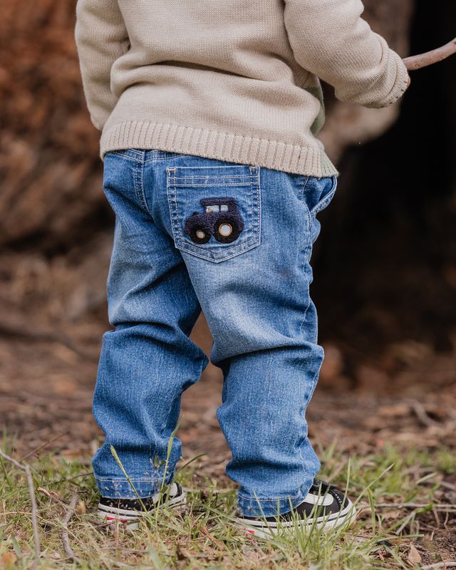 Hunter Pull On Jeans - Mid Blue