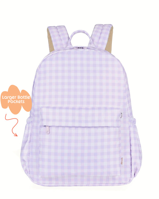 Junior Kindy/School Backback - Lilac Gingham