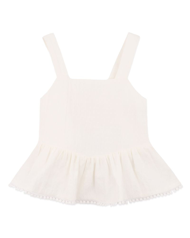 Sundae Peplum Top - White