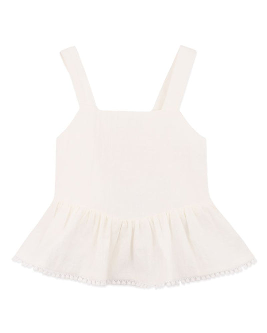 Sundae Peplum Top - White