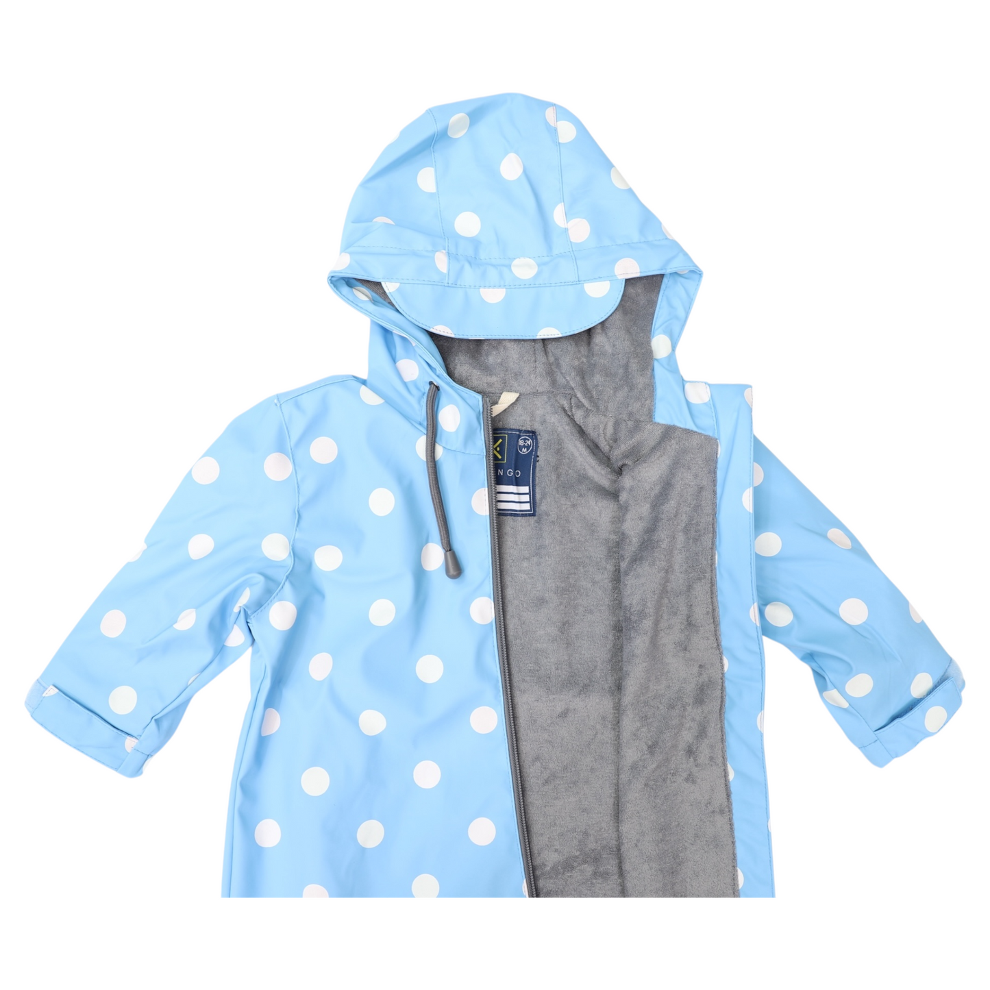 Polkadot Colour Change Rain Suit - Blue
