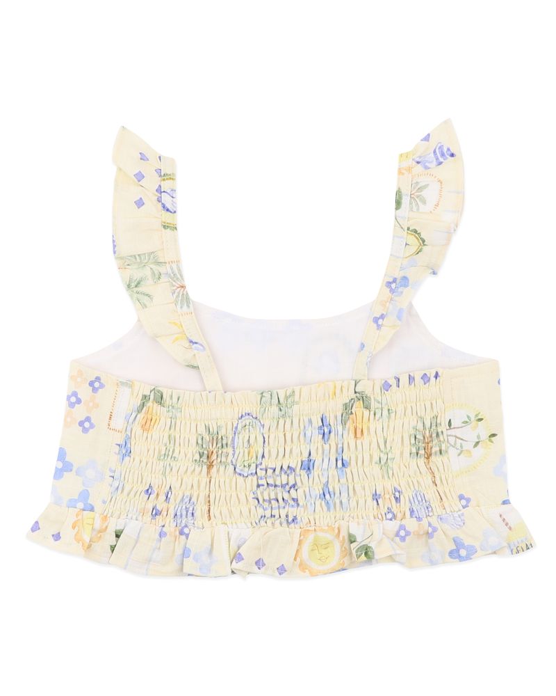 Piccolina Shirred Frill Top - Piccolina Print
