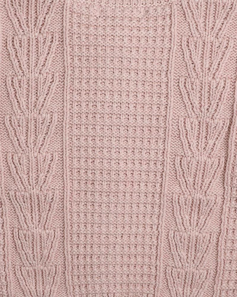 Pom Pom Knitted Cardigan - Pink