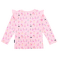 Dancing Unicorn Frill Print Tee - Pink