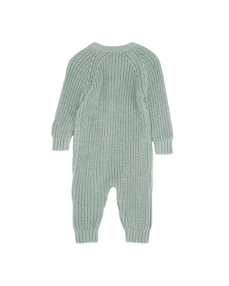 Sage Knitted Zip Romper