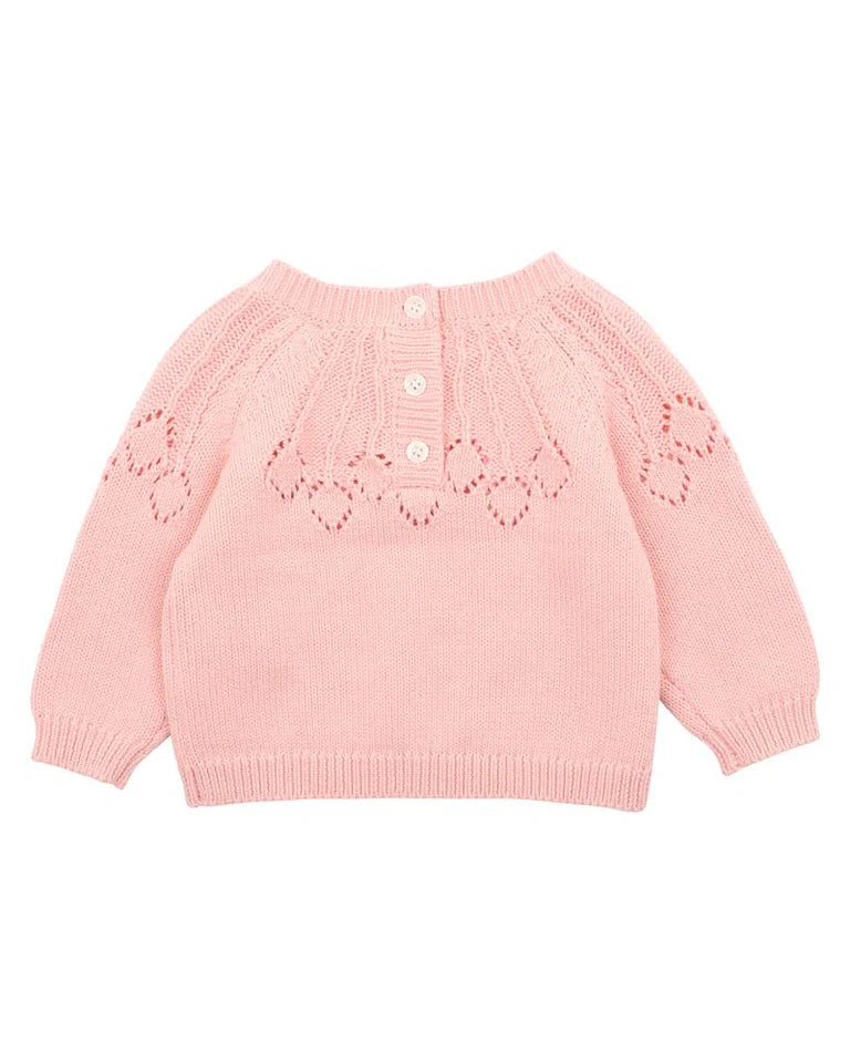 Dotti Needle Out Knitted Jumper - Coral