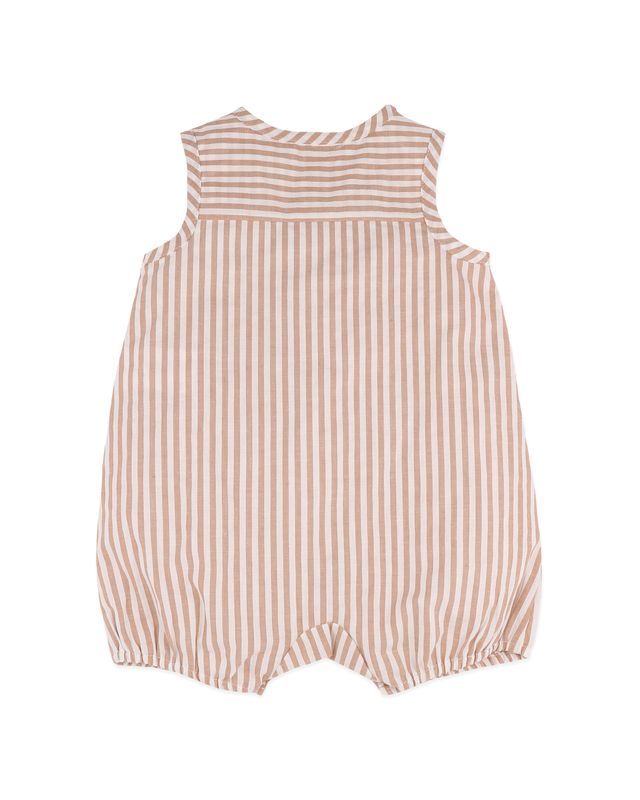 Brady Woven Romper - Caramel Stripe