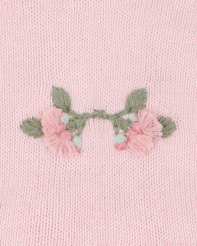 Charlie Hand Emb Knit  Dress - Pale Pink