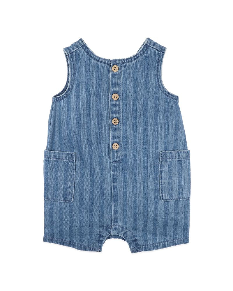 Sway Denim Stripe Romper - Indigo