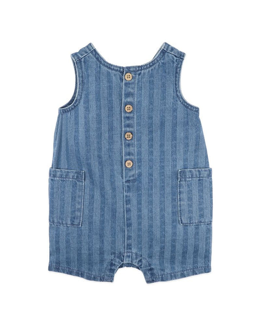Sway Denim Stripe Romper - Indigo