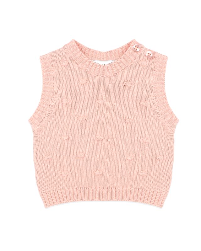 Bobble Knit Vest - Vintage Rose