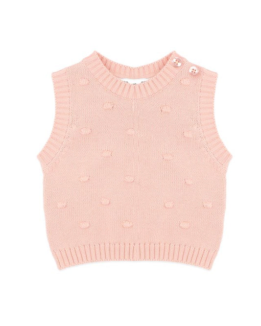Bobble Knit Vest - Vintage Rose