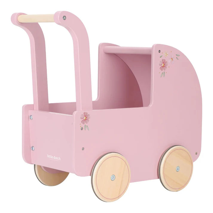 Little Dutch Wooden Stroller with Textiles - Pink