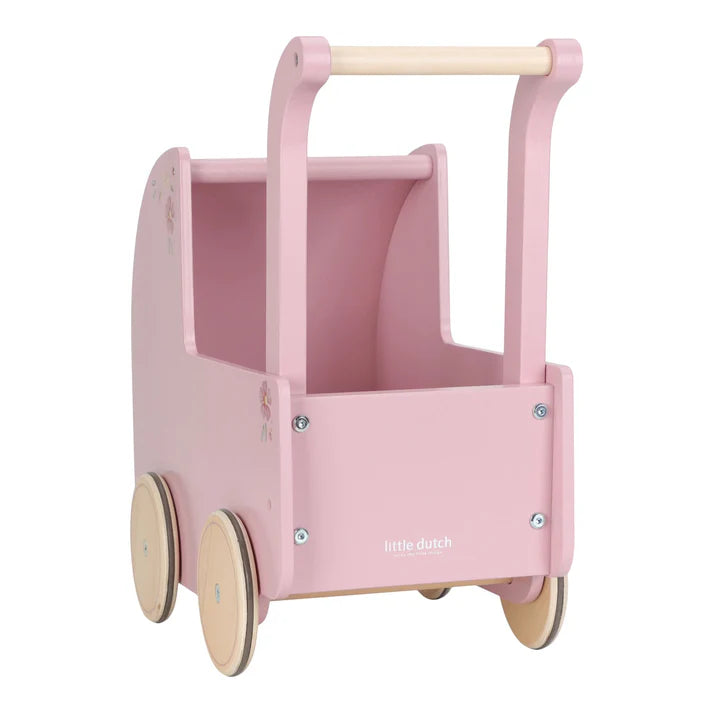 Little Dutch Wooden Stroller with Textiles - Pink
