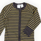 Striped Zip Cotton Romper - Charcoal