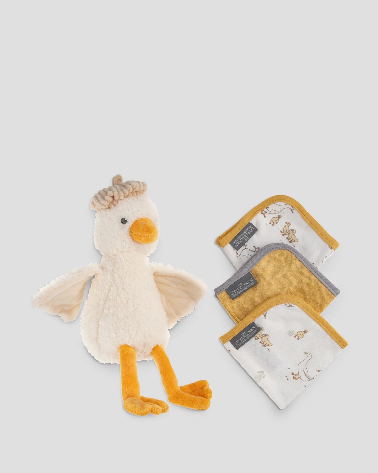 Soft Plush Toy & Face Washers - Fuzzy Duck