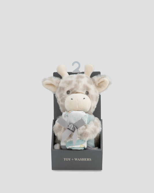 Soft Plush Toy & Face Washers - Savanna Giraffe