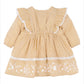 Winnie Emb. Gingham Dress - Mustard Check