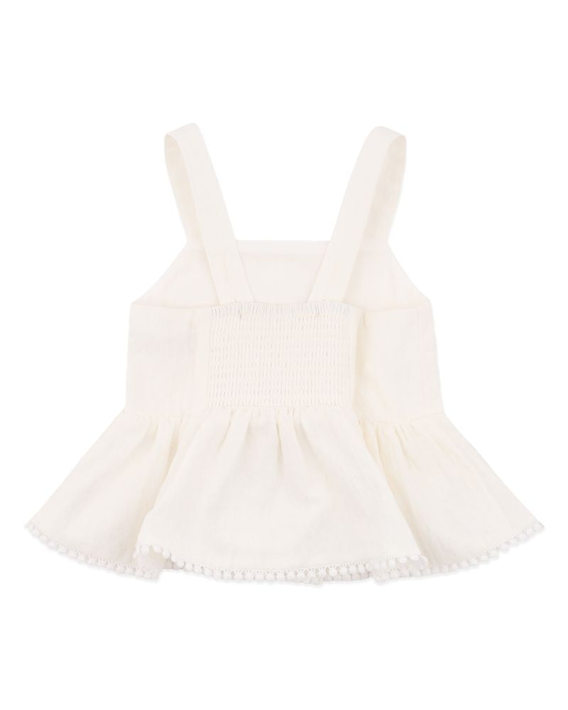 Sundae Peplum Top - White