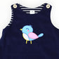 Little Wren Appliqued Cord Dress - Navy