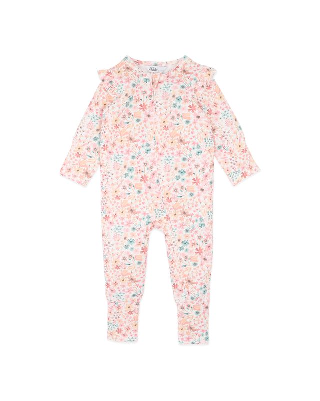 Floral L/S Zipsuit - Fern Floral