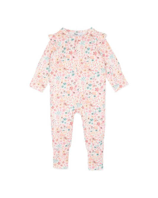 Floral L/S Zipsuit - Fern Floral
