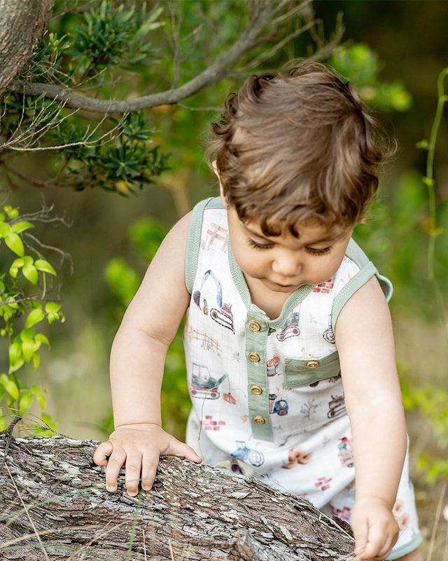 Clayton Sheep Romper - Clayton Print
