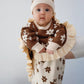 Frill Knit Blanket - Daisy Floral Chocolate