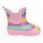 Glitter Rainbow Short Gumboot - Pink