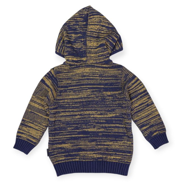 Fleck Knit Zip Jacket - Navy