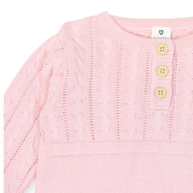 Cable Knit Dress - Pink