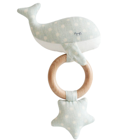 Whale Star Teether Toy - Duck Egg Blue