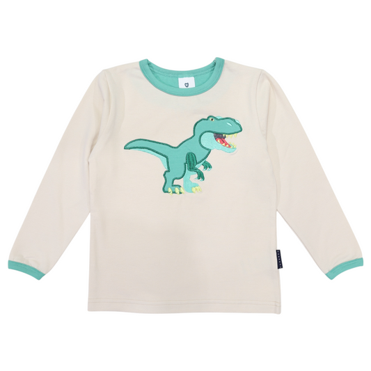 T-Rex Applique Tee - Beige