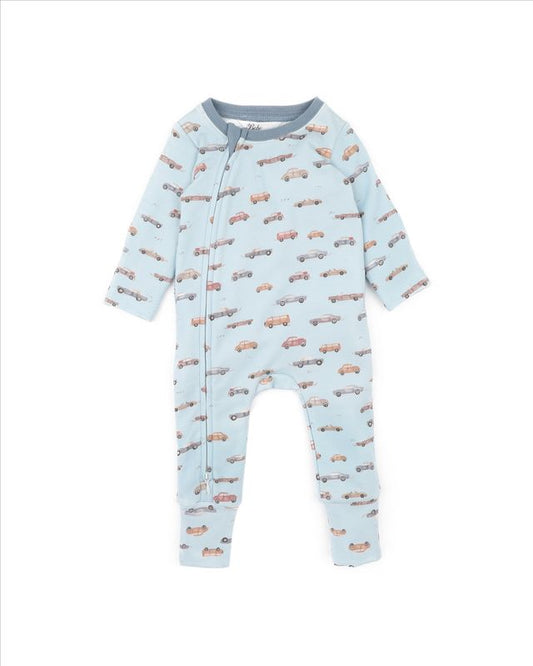 Alvin Print Car  L/S Zipsuit