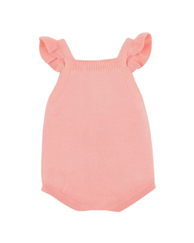 Songbird Embroidered Knit Bodysuit - Shell Pink